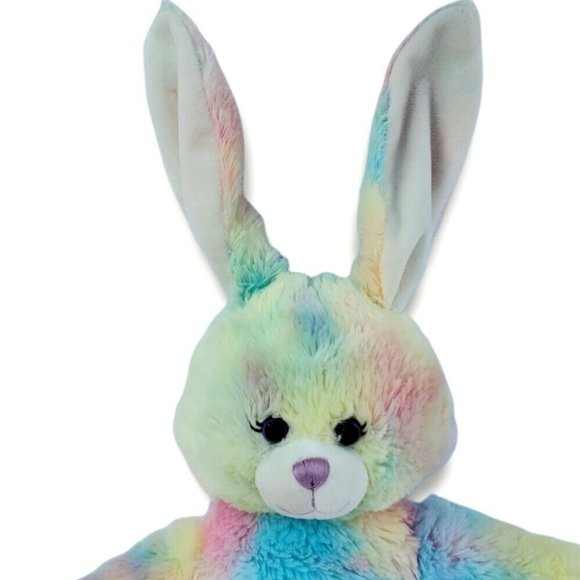 Build A Bear Bunny Rabbit Plush Tie Dye Pastel Rainbow Stuffed Animal Easter BAB - Picture 4 of 11